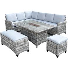 Aluminium/Metal/Plastic - Grey Patio Dining Sets Outdoor Living Maldives Patio Dining Set