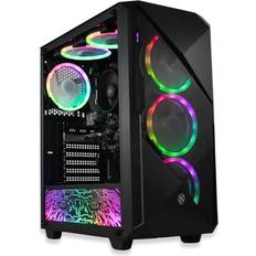 XUM Legend Prebuilt Gaming PC: AMD Ryzen 5 5600G, Radeon Vega 7 Integrated Graphics, 16GB DDR4 RAM, 256GB NVMe SSD, 1TB HDD, 500W PSU 80+ Bronze, aRGB, WiFi 5, Windows 11 Home, Entry Level, Black Case