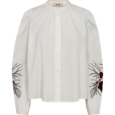 Bluser på tilbud Mos Mosh Broderet Popli Shirt Skjorte Mysa - Lysebeige