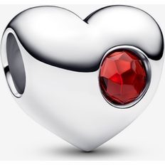 Pandora Engravable January Birthstone Heart Charm - Sterling Silver