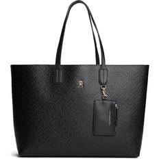 Tommy Hilfiger Dame Tote Bag & Shopper tasker Tommy Hilfiger Shopper Tote Bag Med Monogramprint Leather - Sort