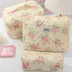 Pink Cosmetic Bags Shein Floral Pattern Cosmetics Organizer Bag Pink