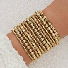Yellow Bracelets Shein Vintage Minimalist Elegant Casual CCB Beaded Bracelets - Multicolore