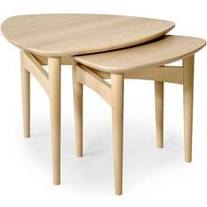 Trekantiga Satsbord Torkelson Orust White Pigmented Birch Nesting Table 61x60cm 2pcs