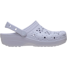 Crocs Classic Tofflor Med Utskurna Blommor - Grå