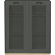 Asplund Snow E Green Khaki/Oak Glass Cabinet 90x109cm