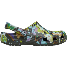 50 - Dame Træsko Crocs Classic Painted Floral Clogs - Black Sand
