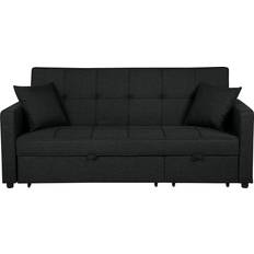 Beliani Glomma Black Sofa 207cm 3 Seater