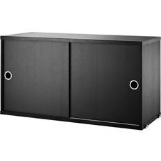String CD7830-03-1 Black Stained Ash Shelving System 78x42cm