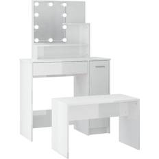 vidaXL 3114119 Glossy White Dressing Table 35x86.5cm 2pcs