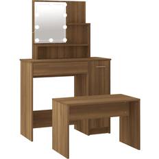 vidaXL 3114122 Brown Oak Dressing Table 35x86.5cm 2pcs