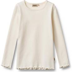 Wheat Langærmet Rib T-shirt Ida - Ivory