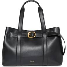 Imiteret læder Tote Bag & Shopper tasker Calvin Klein Buckle Medium Shopper - Black