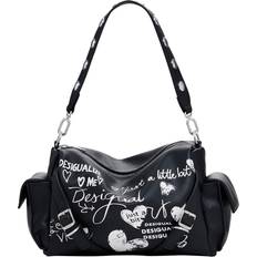 Desigual Skuldertasker Desigual Urban Stil Dame Taske Uld - Sort/Hvid