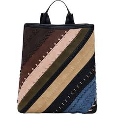 Stripes Backpacks Desigual Women's Backpack Quebec Whipstitch Sumy Straight - Bleu