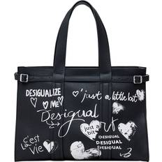 Desigual Tote Bag & Shopper tasker Desigual Shopper Uld Grafisk Print Taske - Sort/Hvid