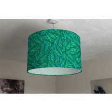 Green Shades Green Leaves Pattern Ceiling Lamp Natural One Size Shade 73.7cm