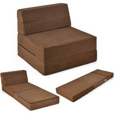 Överdrag soffa Utemöbler i 1 Hopfällbar Bäddsoffa Med Tvättbart Överdrag 15 cm Brun Soffa 71cm