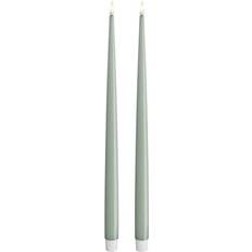 Deluxe Homeart LED Kertelys Med Lak Ø2.2 x H38 cm Set med 2 Stk LED-lys 38cm 2stk