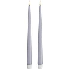 Deluxe Homeart Real Flame Dust Blue LED Candle 28cm 2pcs