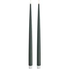 Deluxe Homeart Real Flame Jade Green LED Candle 28cm 2pcs