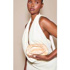 Orange Kuvertväskor PrettyLittleThing Marble Hard Resin Clutch Bag - Apricot