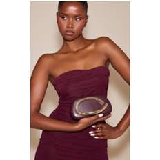Skinnimitation Kuvertväskor PrettyLittleThing PU Oval Handle Hard Clutch Bag - Purple