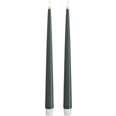 Deluxe Homeart Real Flame Jade Green LED Candle 28cm 2pcs