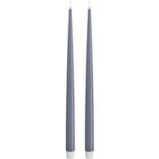 Deluxe Homeart Real Flame Ice Blue LED Candle 38cm 2pcs