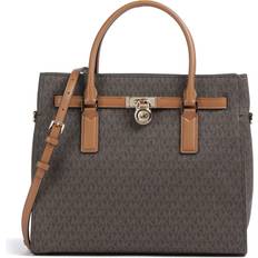 Michael Kors Brown Bags Michael Kors Moderne Large Signature Logo Satchel - Brown