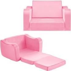 2-in-1 Kids Foldable Soft Couch Lounger
