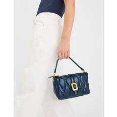 Gold Handbags Accessorize Chunky Quilted Crossbody Bag With Buckle Detail - Navy Blue