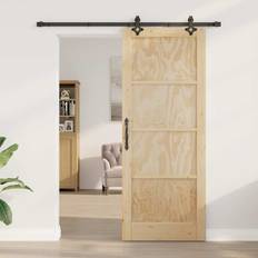 PVC Skydedøre vidaXL Manuel Naturfarvet Sort 83 211 cm Skydedør (x)