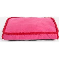 Sherpa Binded Rectangle Pet Mat Pink Red L