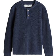 H&M Vaffelstrikket Bedstefartrøje Dreng - Mørkeblå