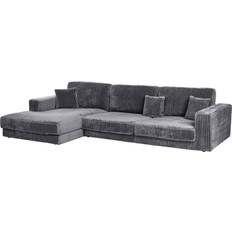 Beliani Ecksofa Dunkelgrau Cord Sofa 350cm 4-Sitzer