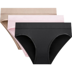 Lululemon UnderEase Bikini Unterwäsche Mittelhohem Bund 3er-Pack - Black/Blissful Pink/Nutmeg
