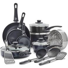 GreenLife Soft Grip Set med lock 16 delar