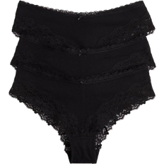 H&M Cotton and Lace Hipster Briefs 3-pack - Black