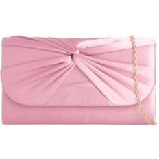 Pink Clutches SVNX Ruched Satin Clutch - Pink