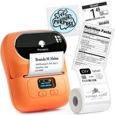 Orange Etikettskrivare & Märkmaskiner Phomemo M110 Trådlös Bluetooth Termisk Etikett Maskin Orange