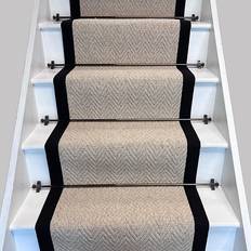 Woven Stair Carpets Herringbone Keswick Cream Fleck Stair Runner