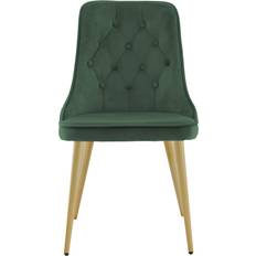 Venture Design Velvet Deluxe Green/Brass Kitchen Chair 89cm 2pcs