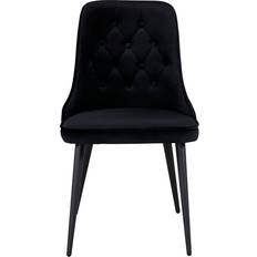 Venture Design Velvet Deluxe Black Kitchen Chair 89cm 2pcs