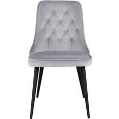 Venture Design Velvet Deluxe Light Grey/Black Kitchen Chair 89cm 2pcs
