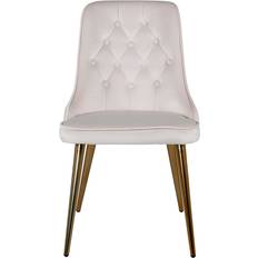 Venture Design Velvet Deluxe Beige/Brass Kitchen Chair 89cm 2pcs