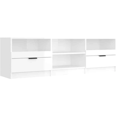 vidaXL 811463 High Gloss White TV Bench 150x45cm