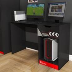 Gaming Desks X-Rocker Octane Gaming Desk With Drawer Red