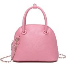 Mini PU Crossbody Bag with Bead Strap - Bright Pink