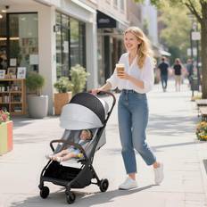 Baby stroller Aiyaplay Baby Stroller With Adjustable Seat Light Grey